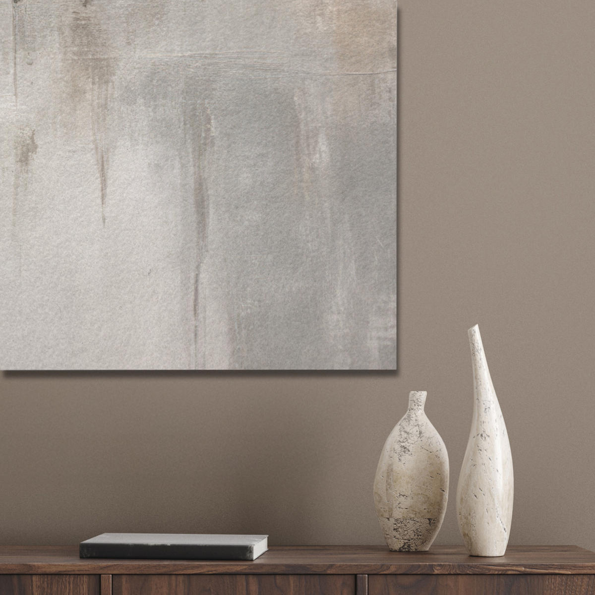 AKUSTIKPANEEL Moderne Kunst - Abstrakt - Beige 90x90 cm - Beige, Textil (90/0.9/90cm) - MuchoWow
