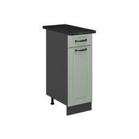 SPODNÍ SKŘÍŇKA KUCHYŇSKÉ LINKY R-Line, Mint venkovský dům/Antracit, 30 cm pracovná doska antracitová - mátově zelená/antracitová, kompozitní dřevo (30/81.6/60cm) - Vicco
