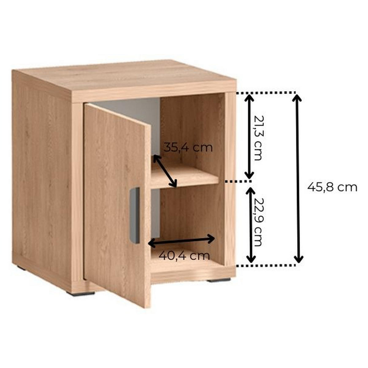 NACHTKOMMODE Grande G-7 47,5 x 52,5 x 40,5 cm Eiche Cremona - Beige, Holzwerkstoff (47.5/52.5/40.5cm) - Koseto