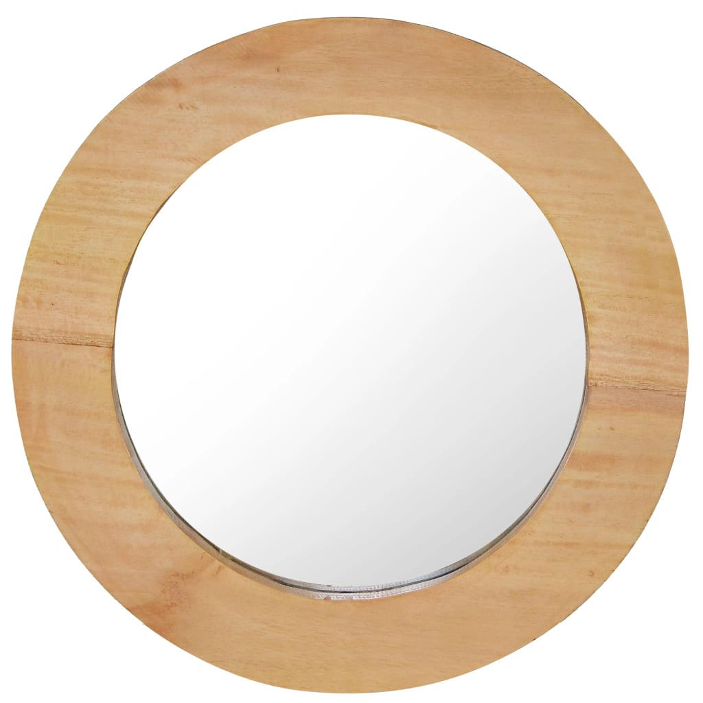 WANDSPIEGEL 40 cm Teak Rund - Naturfarben, Holz (40/40/3cm) - furnicato