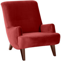 SESSEL Kajsa 71x80x101 Bezug Samtvelours Buche nussbaum/ziegel - Terra cotta/Nussbaumfarben, Kunststoff (101/80/71cm) - 58aufmkessel