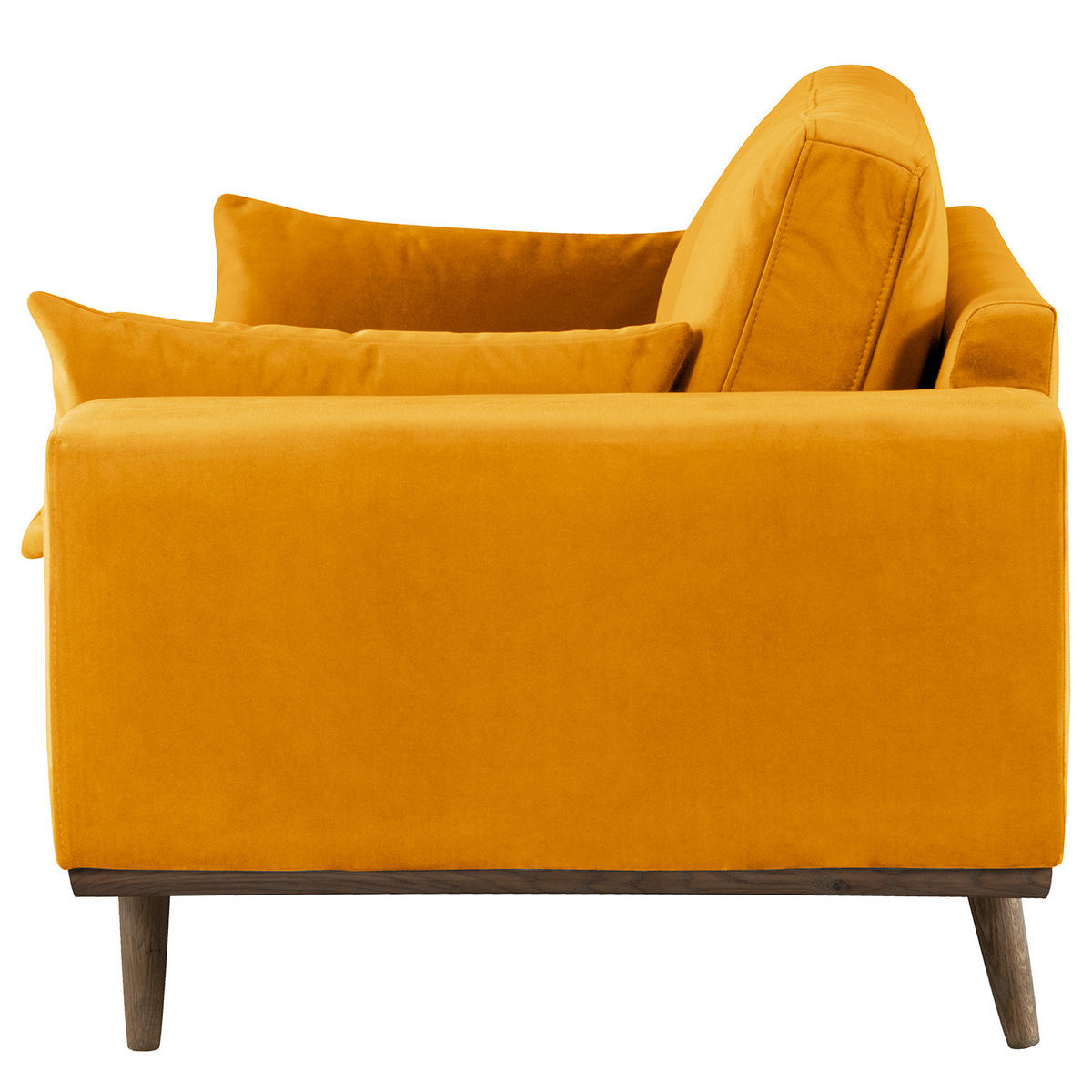 2-SITZER SOFA - Eichefarben/Gelb, Eichenholz/Textil (197/81/88cm) - home24