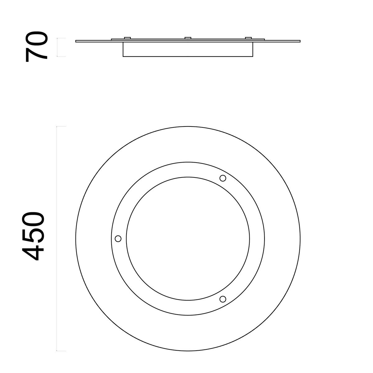 LED-DECKENLEUCHTE - Schwarz, Metall (9/45/45cm) - Lumicom