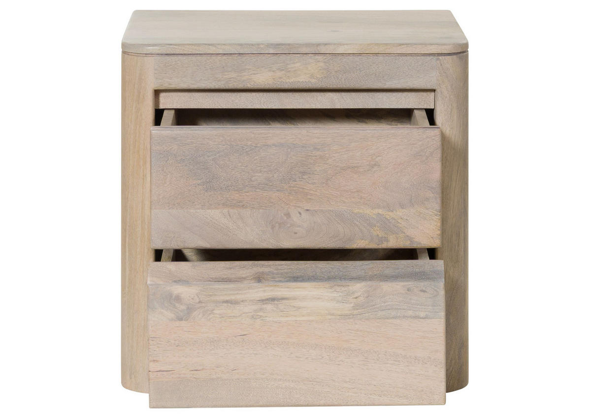 NACHTTISCH Mango 50x35x50 weiß lackiert TORONTO #363 - Weiß, Holz (50/50/35cm) - Massivmoebel24