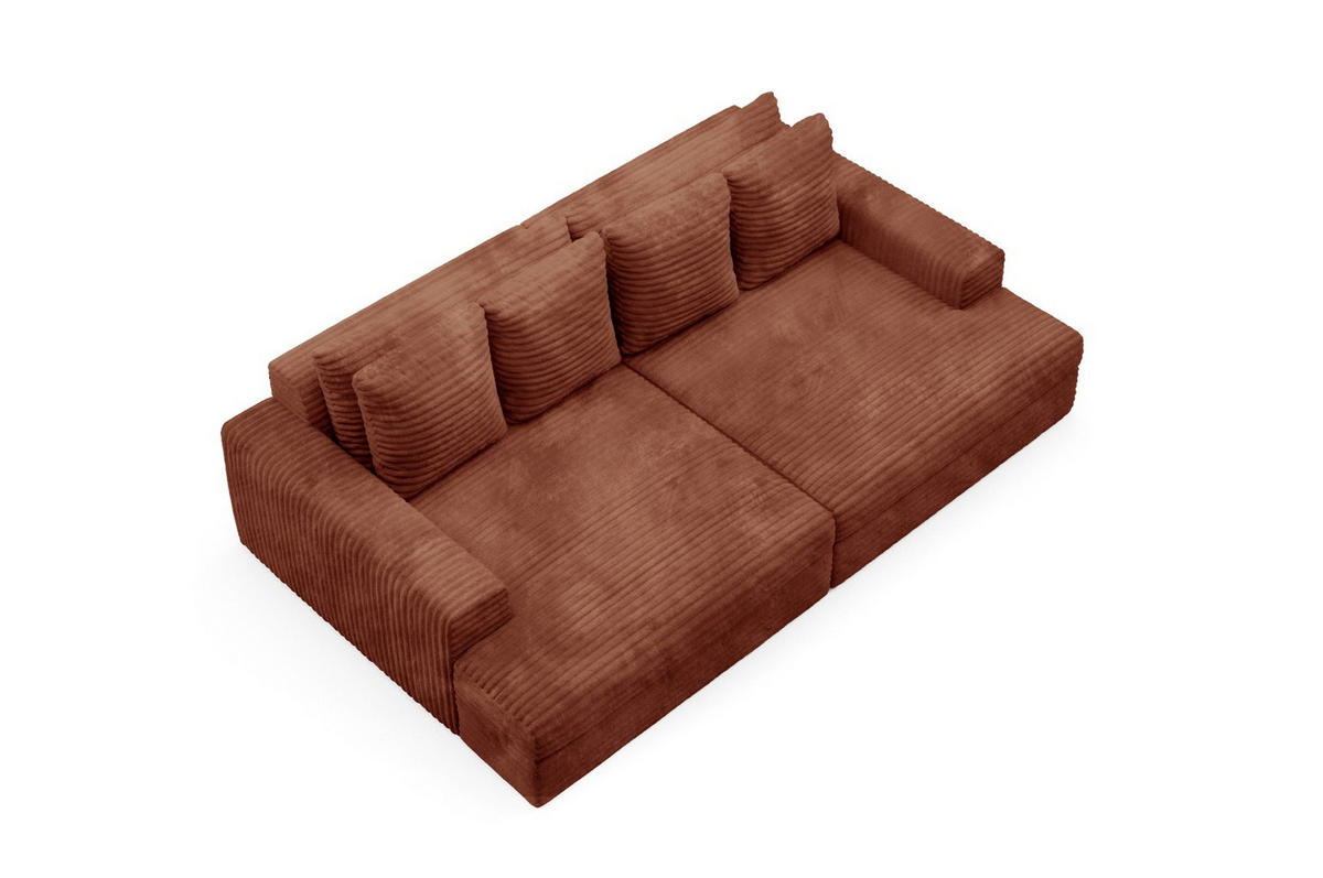 SCHLAFSOFA Premium Extra Komfort Kupferfarben - Schwarz/Kupferfarben, Holz/Holzwerkstoff (272/42/167cm) - Furnisell