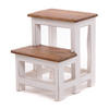TRITTLEITER STEP Recyclingholz zweistufig 06 weiß-landhaus - Weiß, Holz (37/46/37cm) - DESIGN DELIGHTS