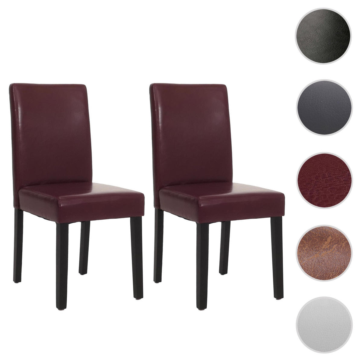 ESSZIMMERSTUHL Rot 2er-Set - Rot, Textil (43/90/56cm) - MCW