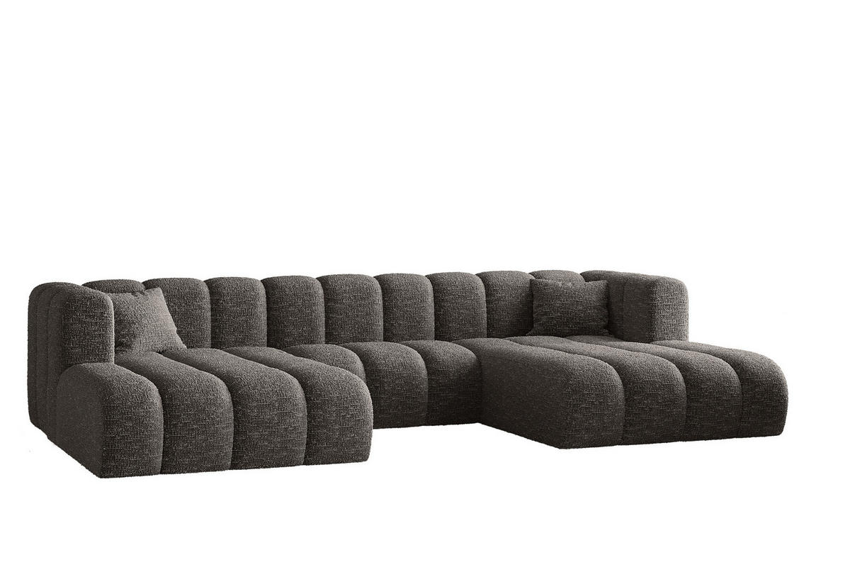 ECKSOFA U-form Grand modular stoff Haga Graphit - Graphitfarben, Holz (317/179cm) - Kaiser Möbel
