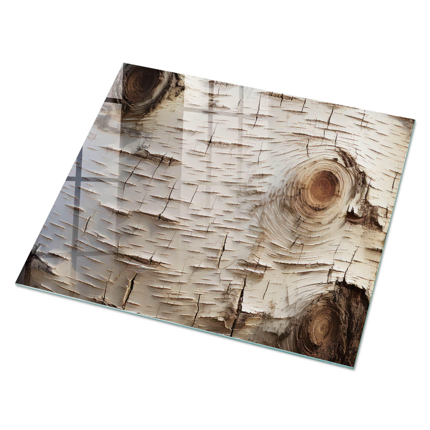 GLASPLATTE 80x60 cm – Birkenrinde - Braun, Glas (0.4/80/60cm) - ArtPrintCave