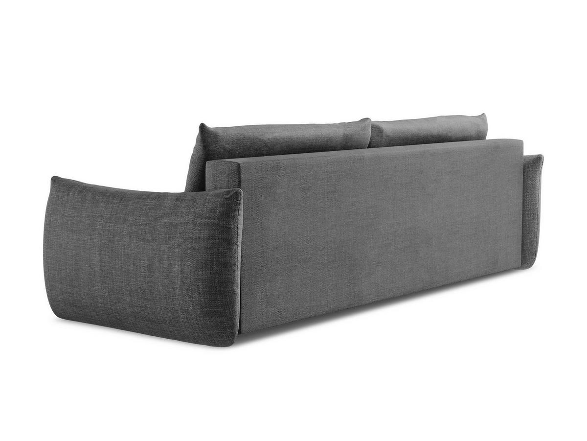 3-SITZER SOFA mit Schlaffunktion Strukturstoff Grau - Dunkelgrau/Schwarz, Holzwerkstoff/Kunststoff (230/90/105cm) - LaMiaSofa