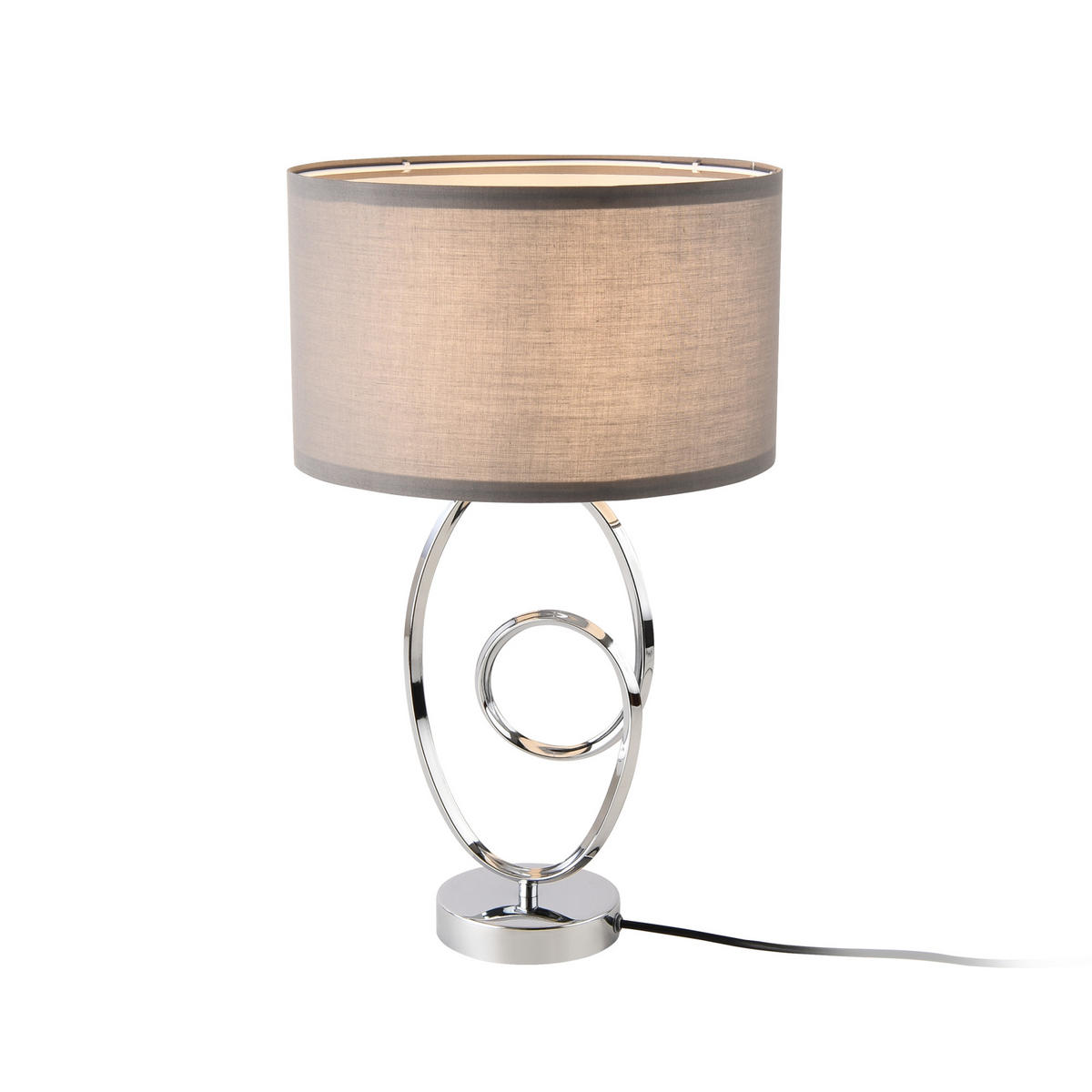 TISCHLAMPE Torquay - Chromfarben/Grau, Textil/Metall (30/30/49.5cm) - lux.pro