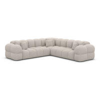 COUCH Monteverde L-Form Pearl Bouclestoff - Perlmutt, Textil (253/253cm)