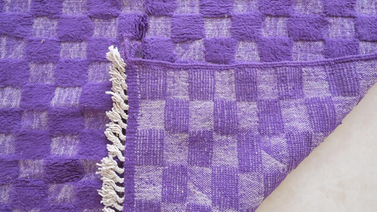 BERBERTEPPICH aus Marokko aus Wolle modern 140x 200 cm - Lila, Naturmaterialien (140/200cm) - AFK Living