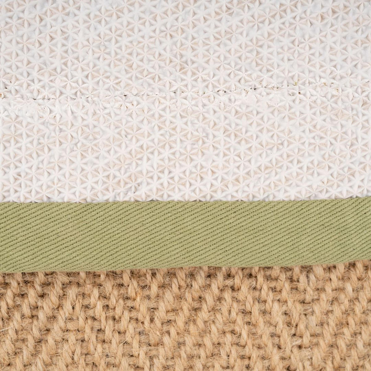 JUTETEPPICH Juliette Green Border Jute Braun - Braun, Textil (160/231cm) - Kukoon Rugs
