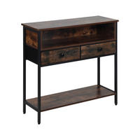 KONSOLENTISCH - Dunkelbraun, Holzwerkstoff/Kunststoff (30/80/80cm) - Relaxdays