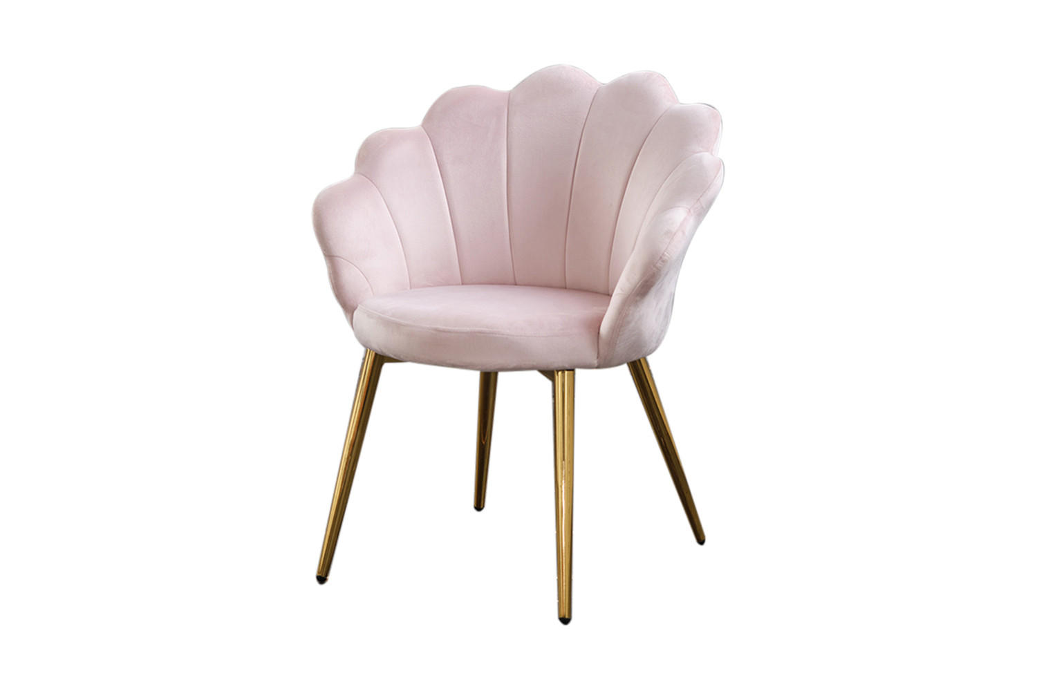 ESSZIMMERSTUHL CARLA Pink Velvet - Pink/Goldfarben, Textil (65/79/58cm) - KAWOLA