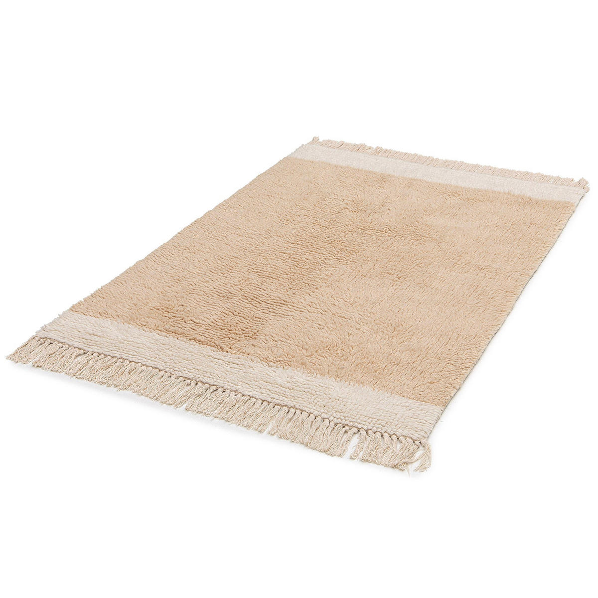 TEPPICH aus Wolle und Baumwolle in Naturoptik beige - Beige, Naturmaterialien (120/170cm) - AFK Living