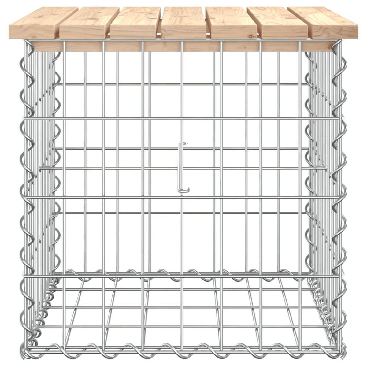 GARTENBANK Gabionen BIKS aus Stahl | 43x44x42cm Kiefernholz Natur - Naturfarben, Metall (43/42/44cm) - DELUKE