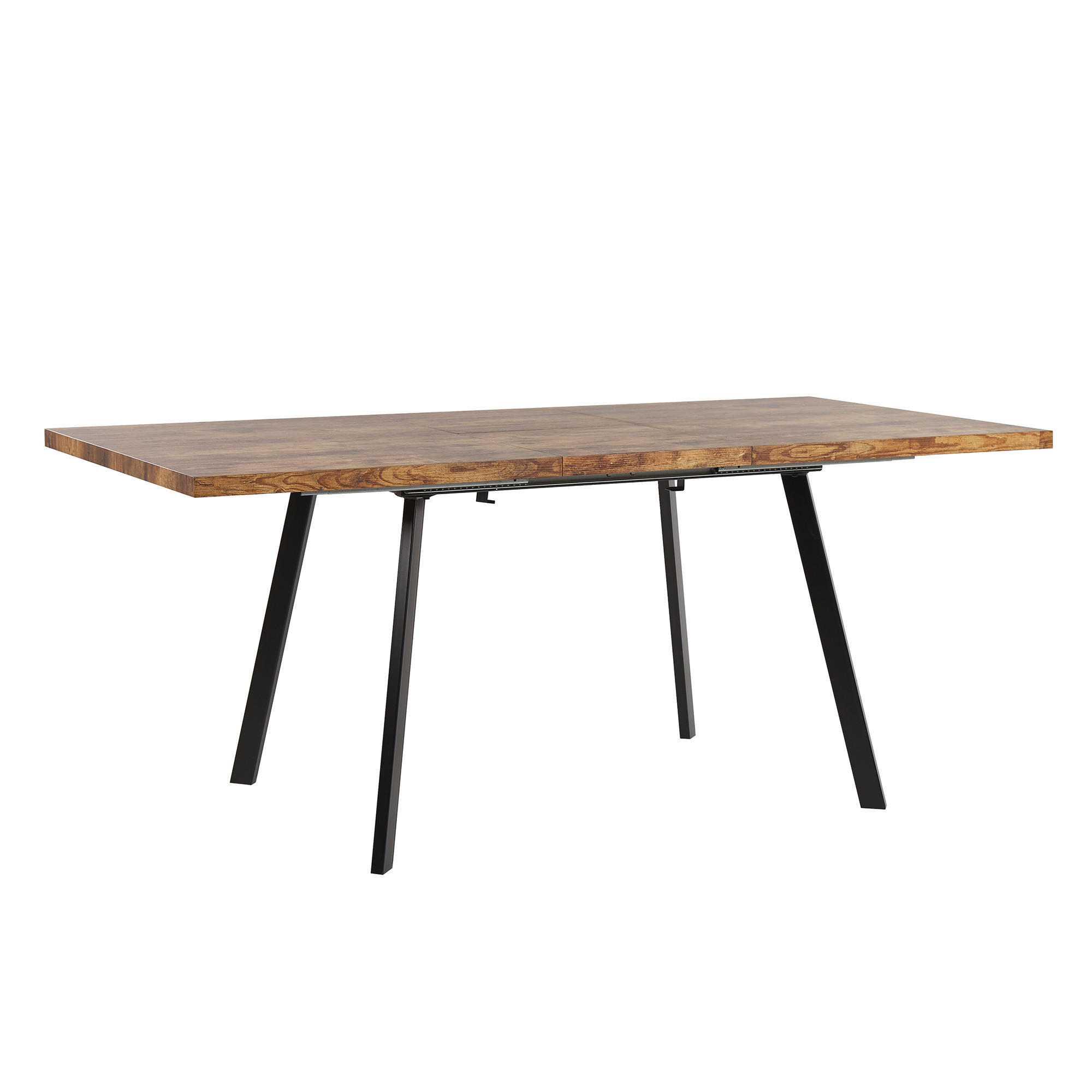 Beliani JÍDELNÍ STŮL 140-180/90/76 cm Světle hnědý, Černý Obdélníkový Harlow