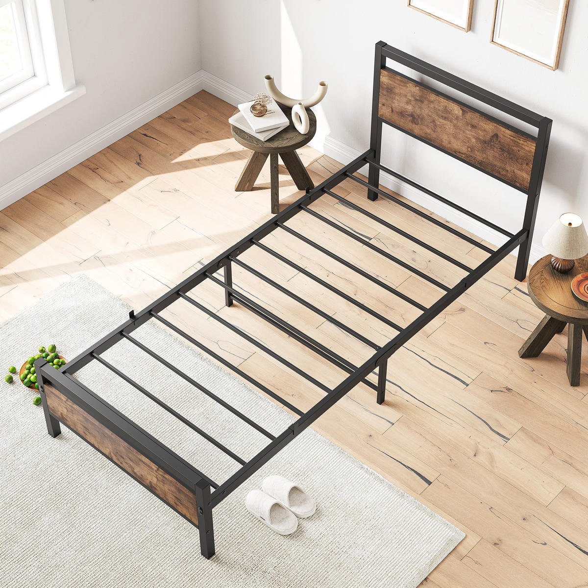 METALLBETT 90/200 cm DE-33024 mit Lattenrost und Stauraum Braun - Braun, Metall (90/200cm) - ComfortXL