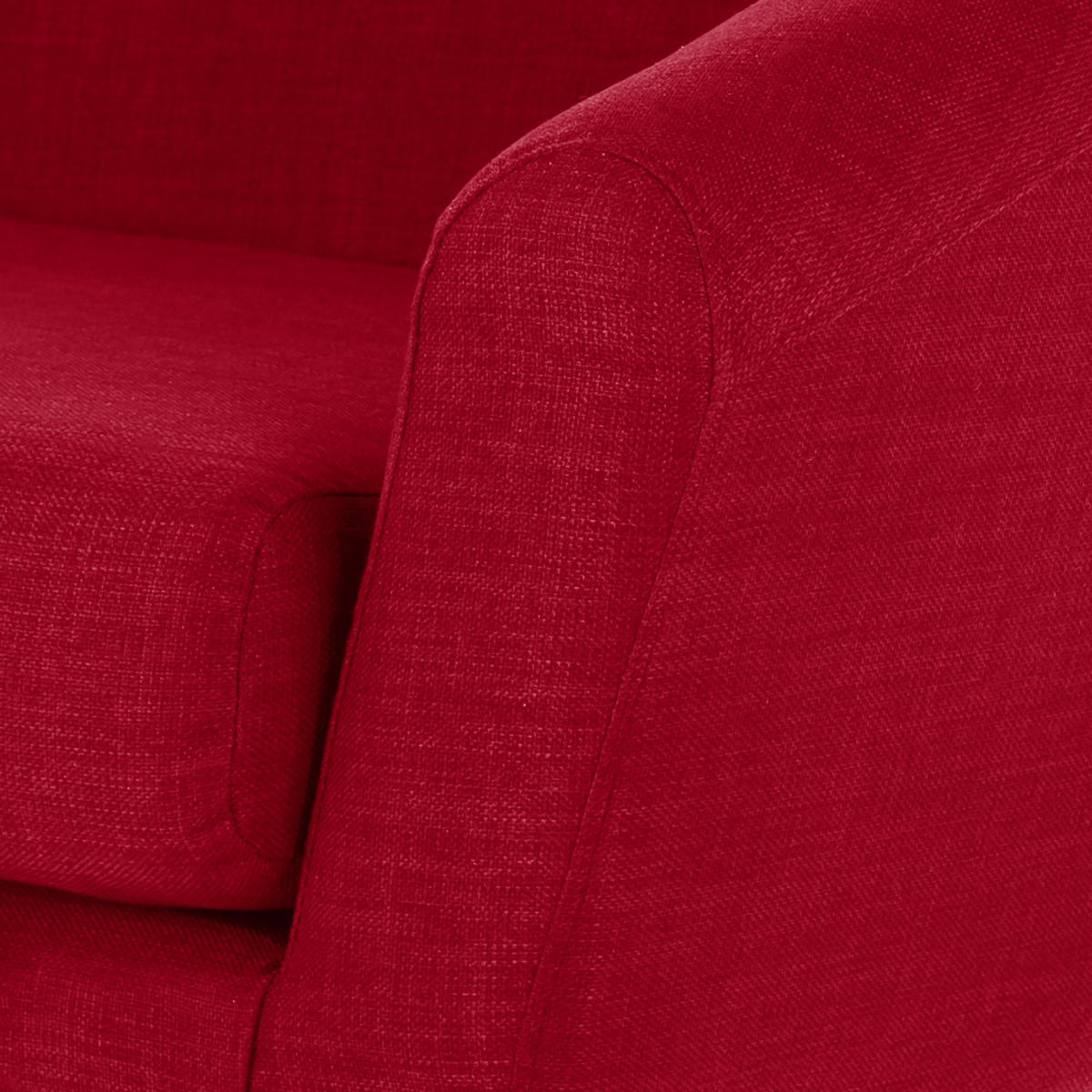 2-SITZER SOFA - Webstoff - Rot, Textil (148/76/67cm) - home24