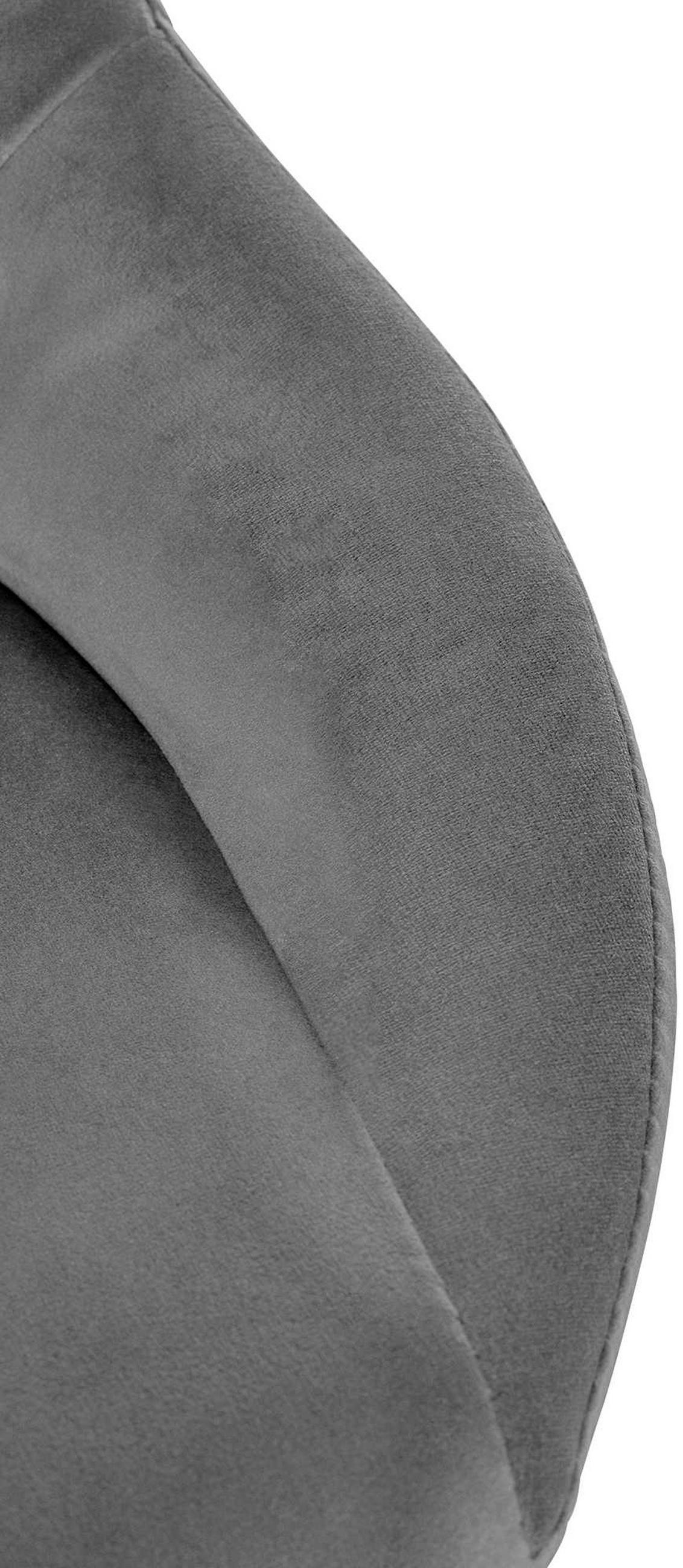 BARHOCKER Milos Samt weiß dunkelgrau - Weiß/Grau, Textil/Metall (47/106/48cm) - TPFLiving