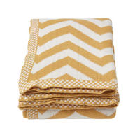 STRICKDECKE 150/200 cm, Zickzack-Muster Baumwolle - Dunkelgelb, Textil (150/200cm) - Homescapes