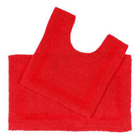 BADGARNITUR 2-teilig, Badematte & WC-Vorleger, wendbar - Rot, Textil (50/80cm) - Homescapes