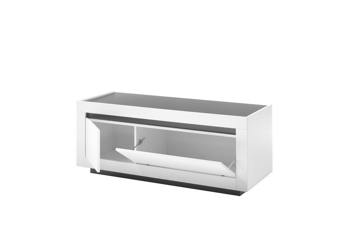LOWBOARD M11 Weiß & Anthrazit 140/56/50 cm - Weiß, Holzwerkstoff (140/56/50cm) - Livojo
