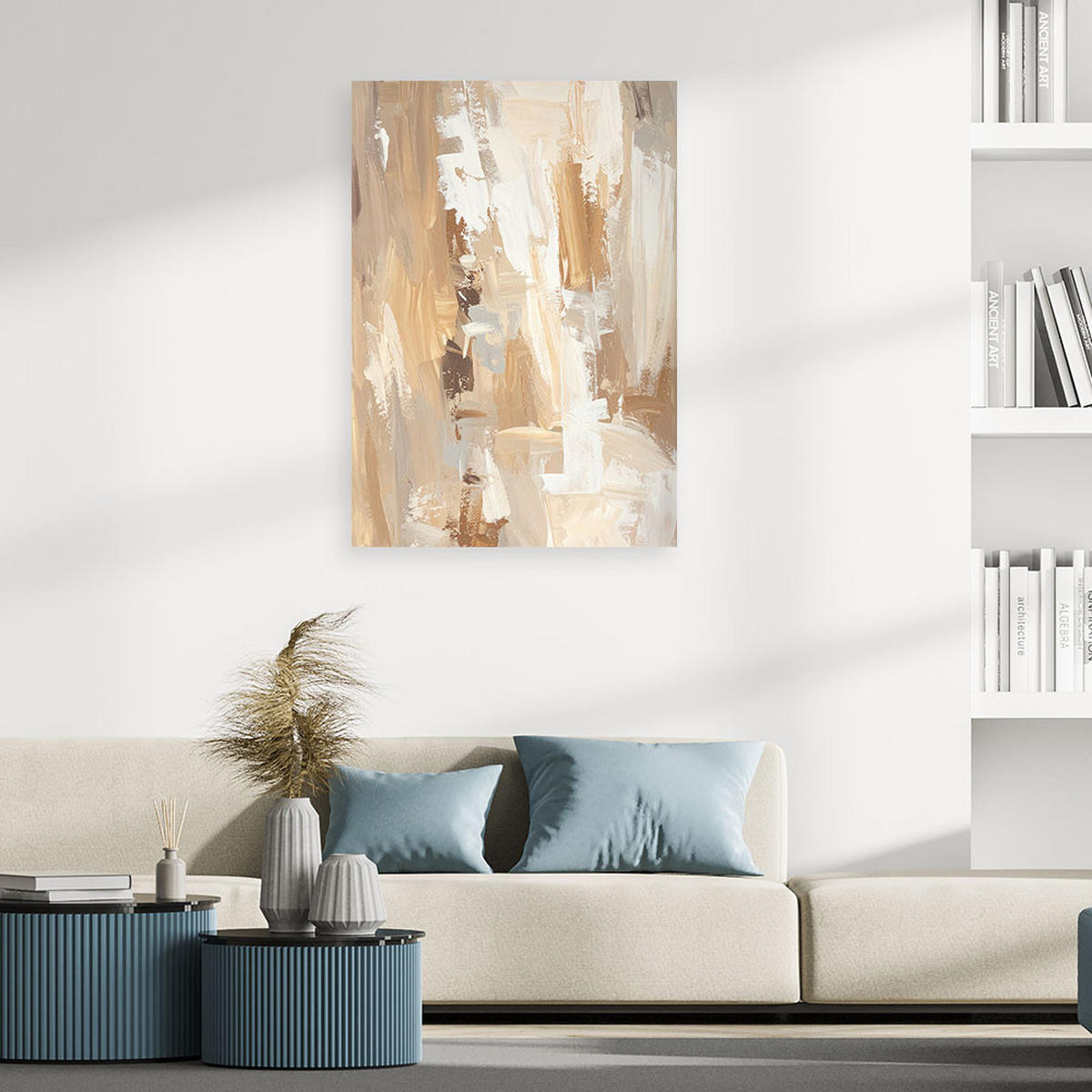 LEINWANDBILD Abstraktion 60x90cm - Beige, Textil (60/90cm) - Feeby