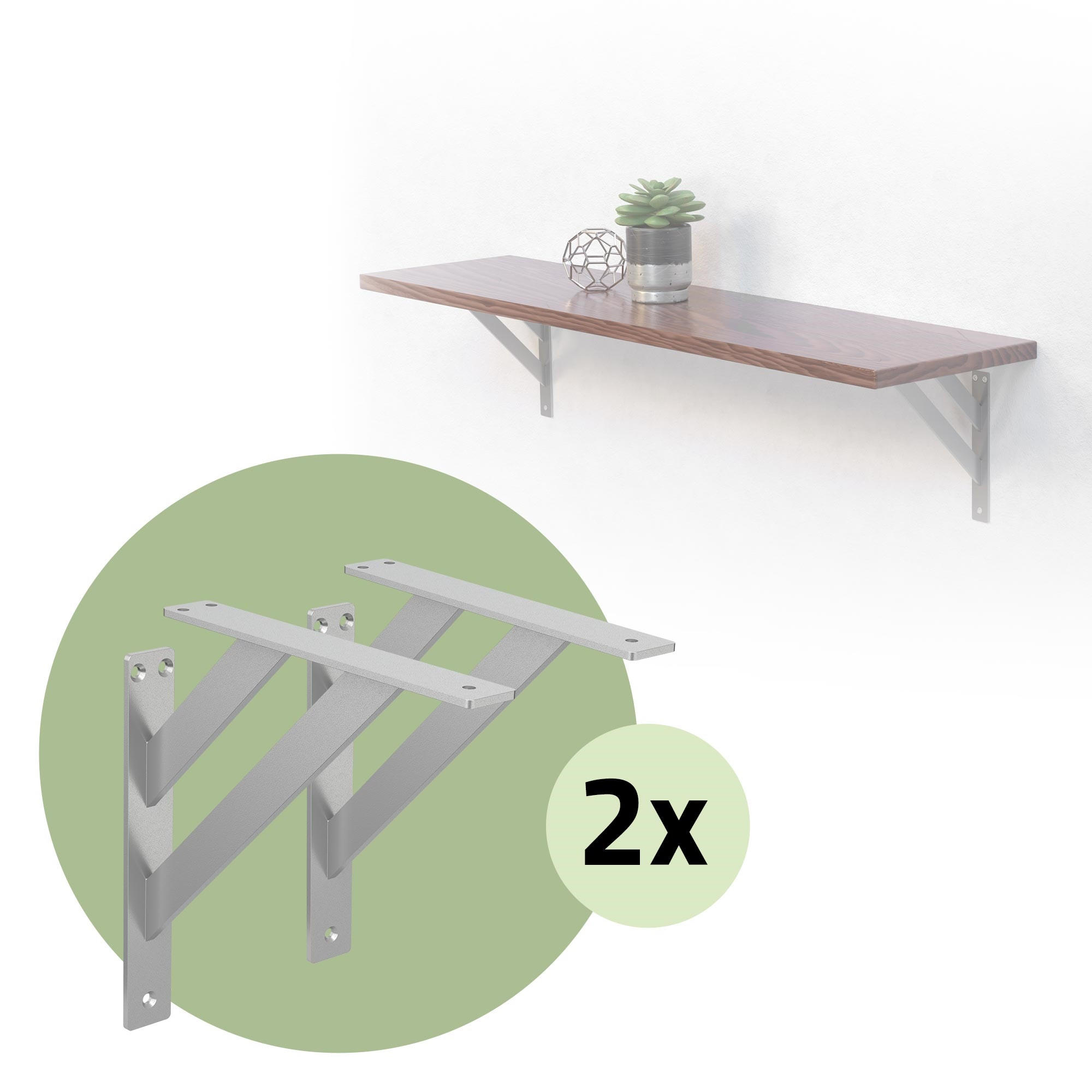 REGALTRÄGER 2er Set - Silberfarben, Metall (24/3/24cm) - ML-DESIGN