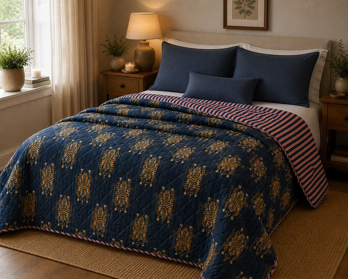 WOHNDECKE Baumwolle 140x180 cm Quilt-Optik – Gesteppt, Weich & Modern - Multicolor, Naturmaterialien (140/180cm) - AU Maison