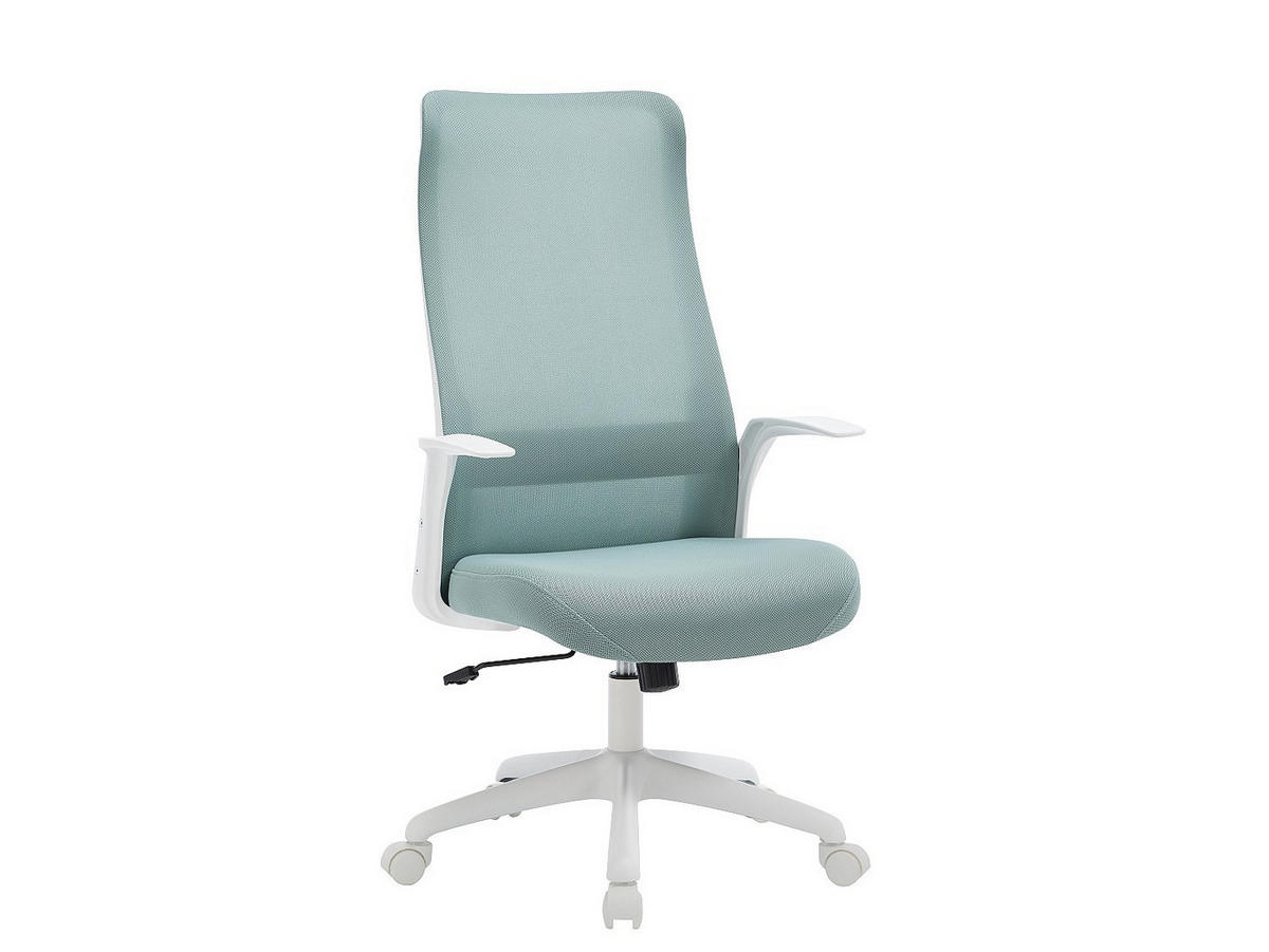 BÜROSESSEL - 59.5 x 63 - stoff - blau, weiß Latyra - Weiß, Textil (59.5/118/63cm) - Vente-Unique