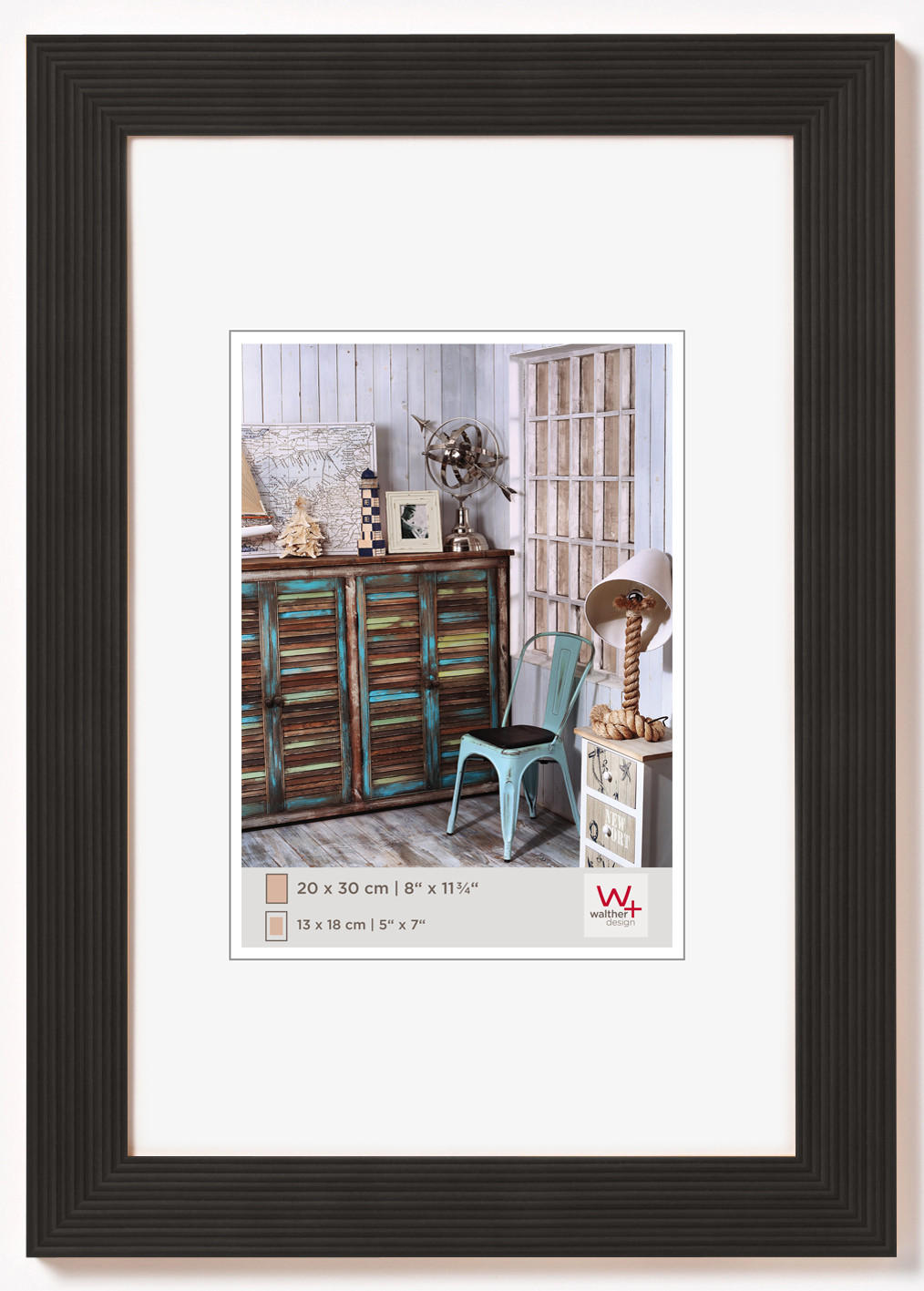 BILDERRAHMEN Grado Holzr. 13x18 cm, SCHWARZ - Schwarz, Holzwerkstoff (17.5/22.5/1.3cm) - walther design