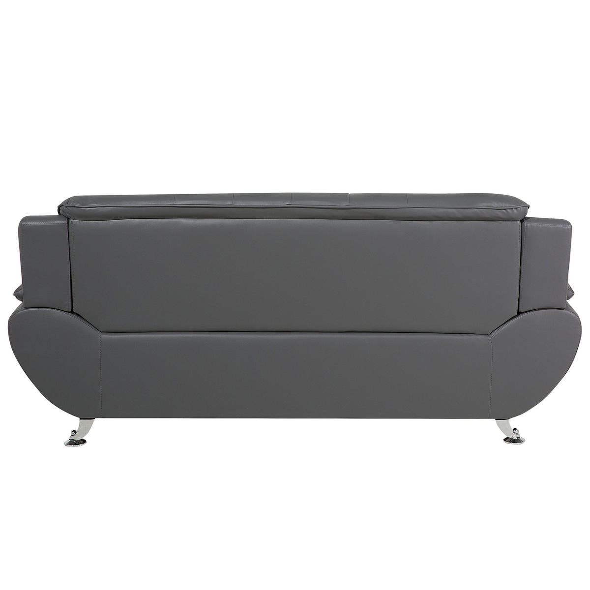 3-SITZER-SOFA Kunstleder Grau Leira - Grau, Kunststoff/Textil (201/88/86cm) - Beliani