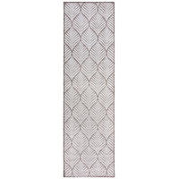 TEPPICH Outdoor Blätter, Terrasse schmutzabweisend Beige Läufer 66x230 - Beige, Textil (66/230cm) - KADIMA DESIGN