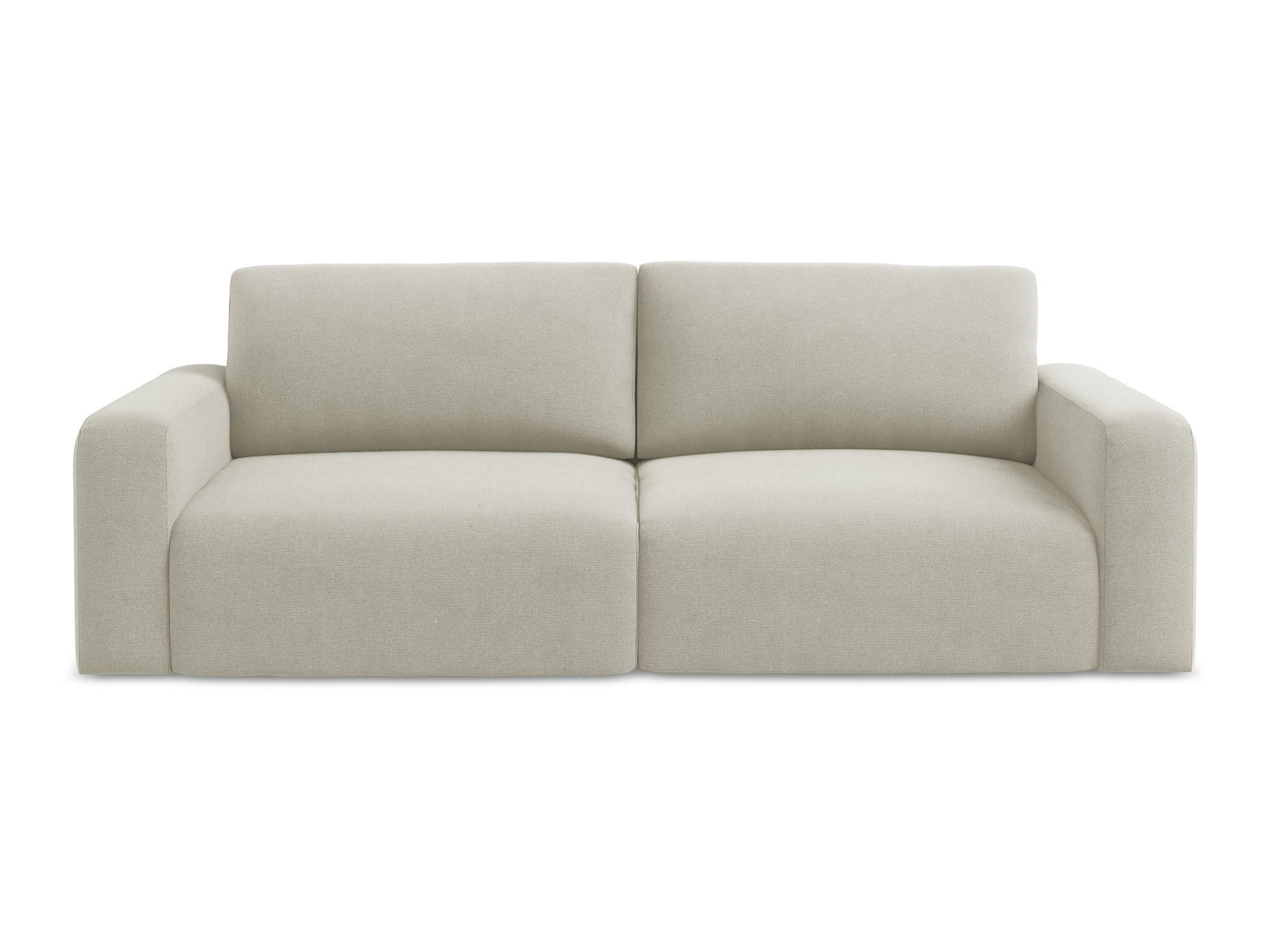 3-SITZER SOFA mit Schlaffunktion Strukturstoff Stoff Beige - Beige/Creme, Kunststoff/Textil (244/79/102cm) - Makamii