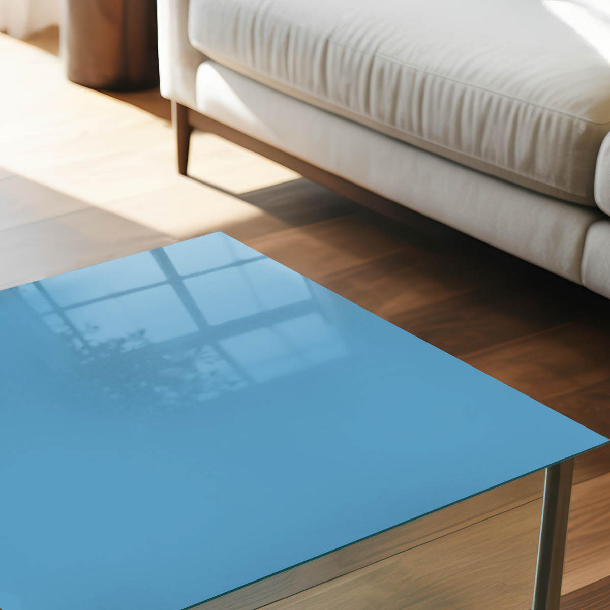 GLASPLATTE 80x60 cm – Blaues Wasser - Braun, Glas (0.4/80/60cm) - ArtPrintCave
