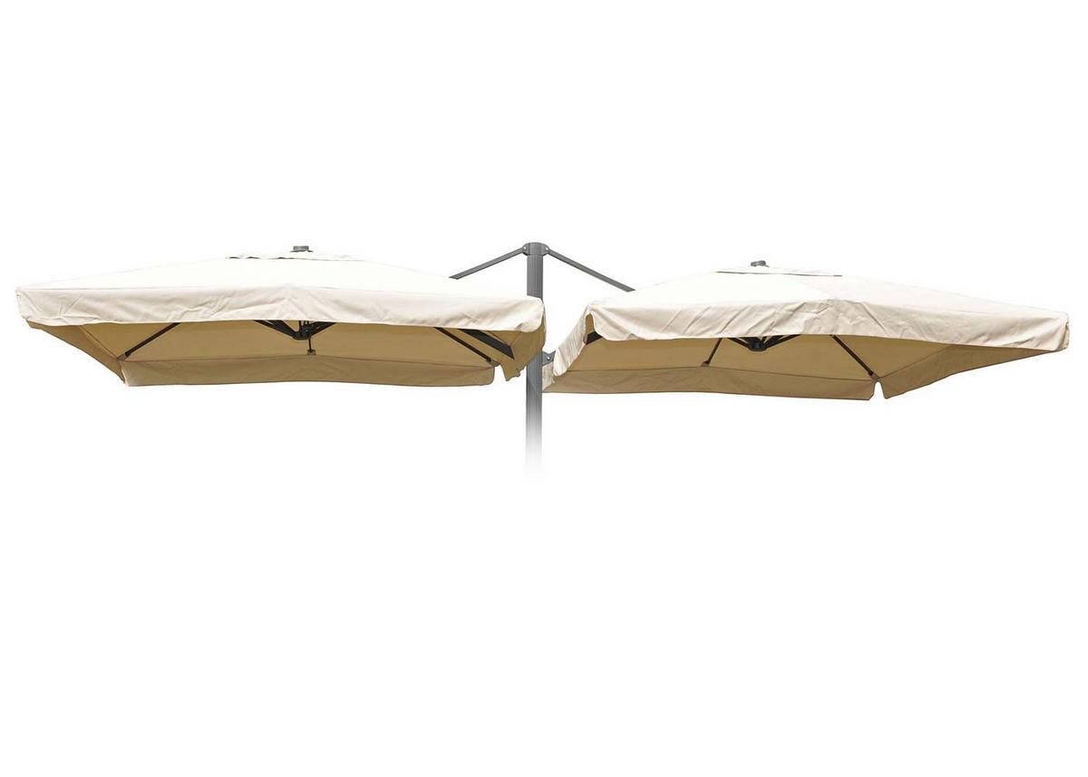 ERSATZ-BEZUG FÜR DOPPEL-AMPELSCHIRM Cremeweiß - Weiß, Textil (303/303cm) - MCW