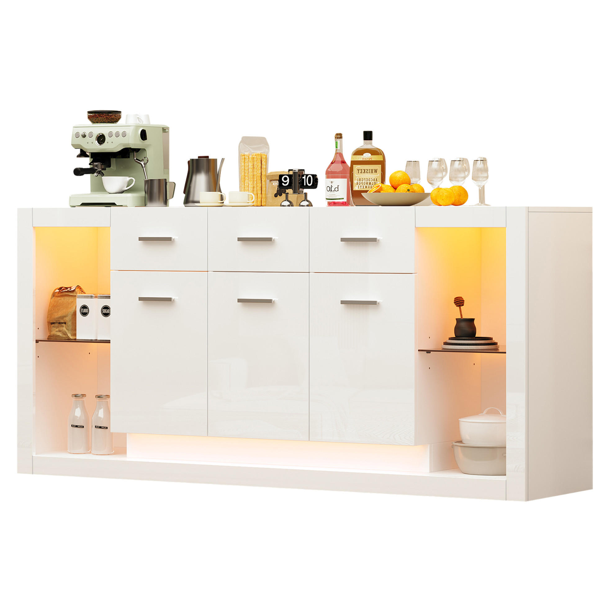 Okwish Sideboard Weiß 160x75x40 cm