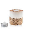 TEELICHTHALTER mit Teelight Basic Gold Weiß 12/12/12 cm Naturmaterial - Goldfarben/Weiß, Naturmaterialien (12cm) - Mondex