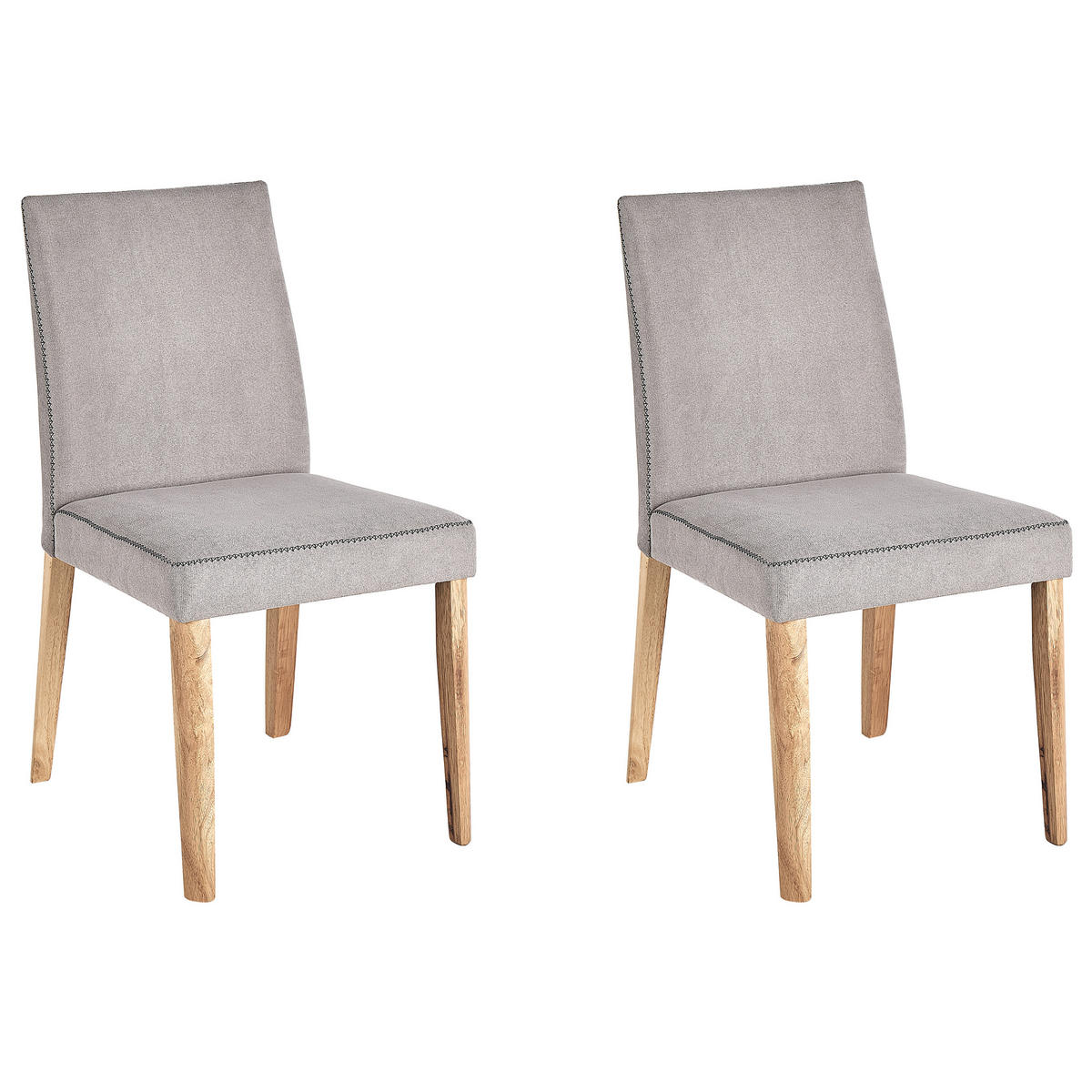 ESSZIMMERSTUHL 2er-Set Polsterbezug Grau Phola - Grau, Holz/Textil (46/87/55cm) - Beliani