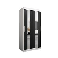 SCHWEBETÜRENSCHRANK 200/100/62 2-türig - Silberfarben/Schwarz, Holz/Kunststoff (100/200/62cm) - Abiks Möbel