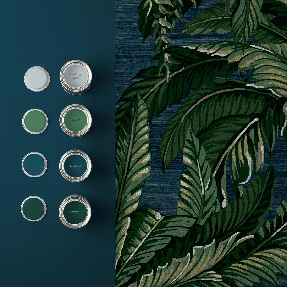 VLIESTAPETE Daintree Palmen 1005x52 - Blau, Papier/Kunststoff (52/1cm) - Graham & Brown