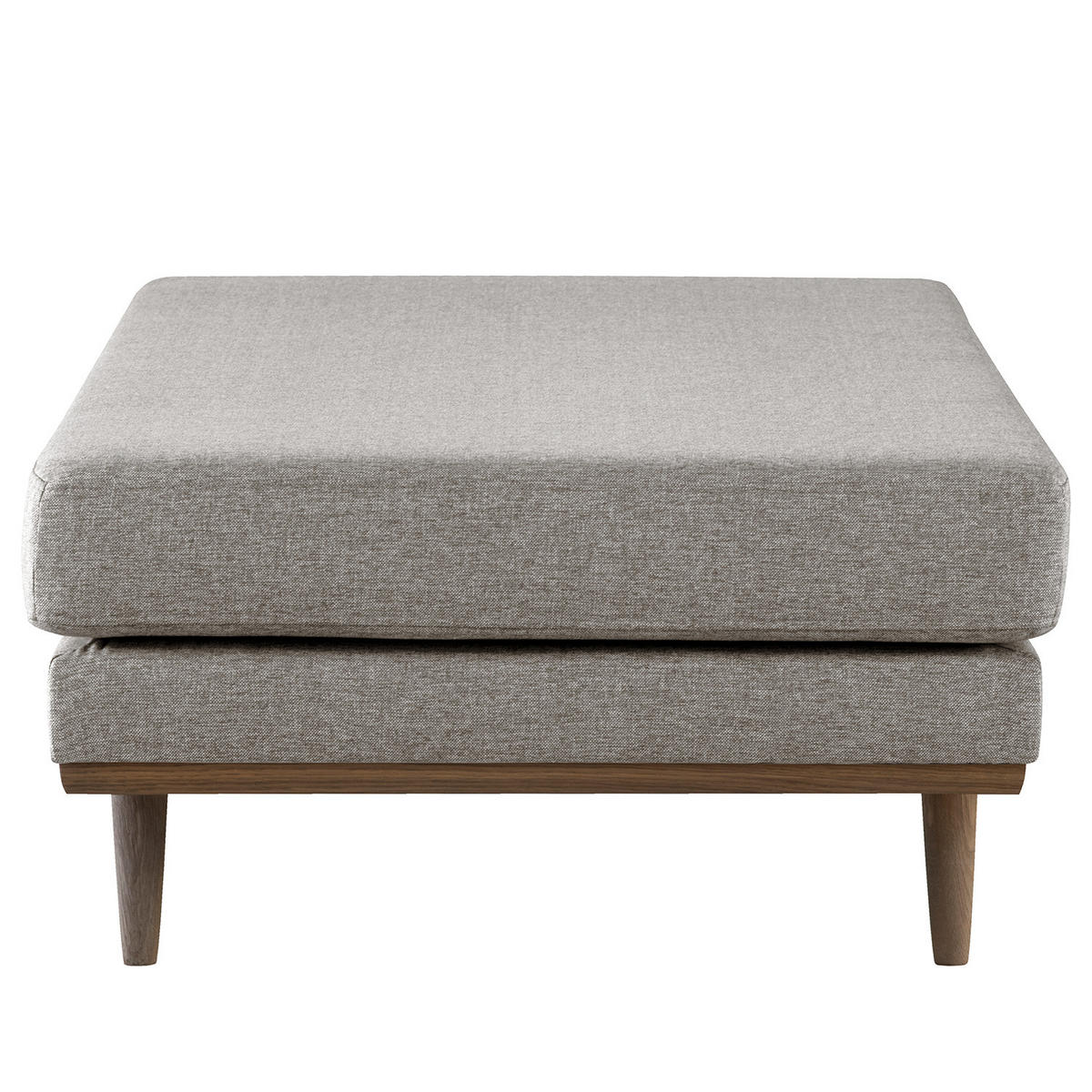 HOCKERBANK - Eichefarben/Graubraun, Eichenholz/Textil (180/43/81cm) - home24