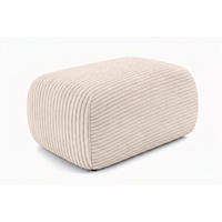 HOCKER Sitzpouf Für Wohnzimmer, Cordstoff Poso, Beige, BIS - Creme, Holz (64/40/40cm) - Kaiser Möbel