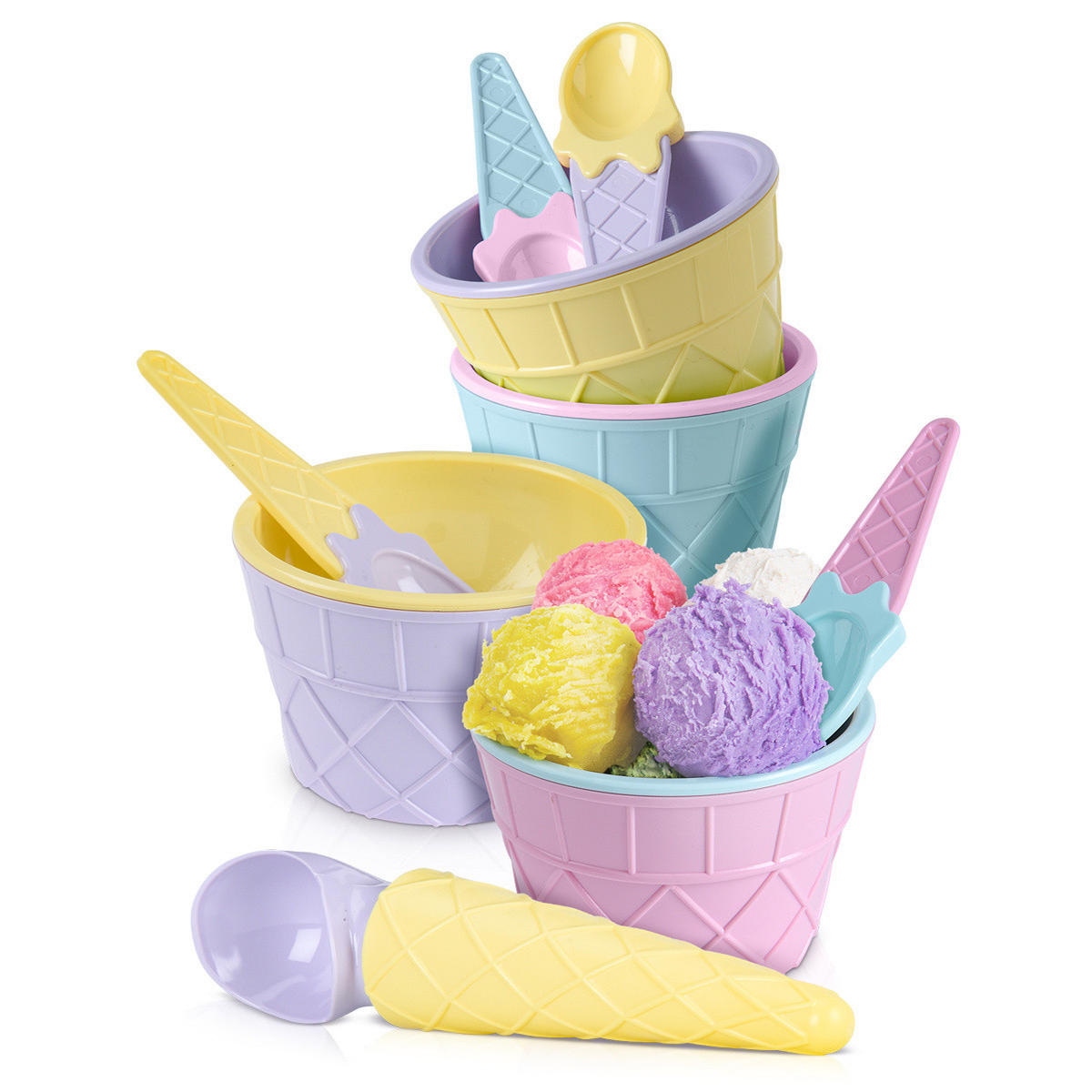 EISSCHALEN-SET für 4 Personen, bunt - Multicolor, Kunststoff (14.5cm) - Excellent Houseware
