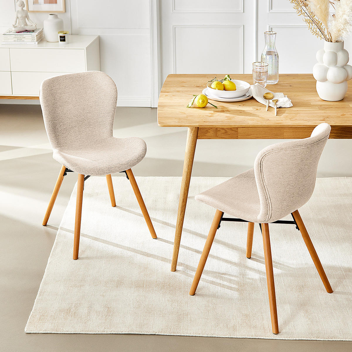 POLSTERSTUHL - Beige/Buchefarben, Textil (47/83/53cm) - home24