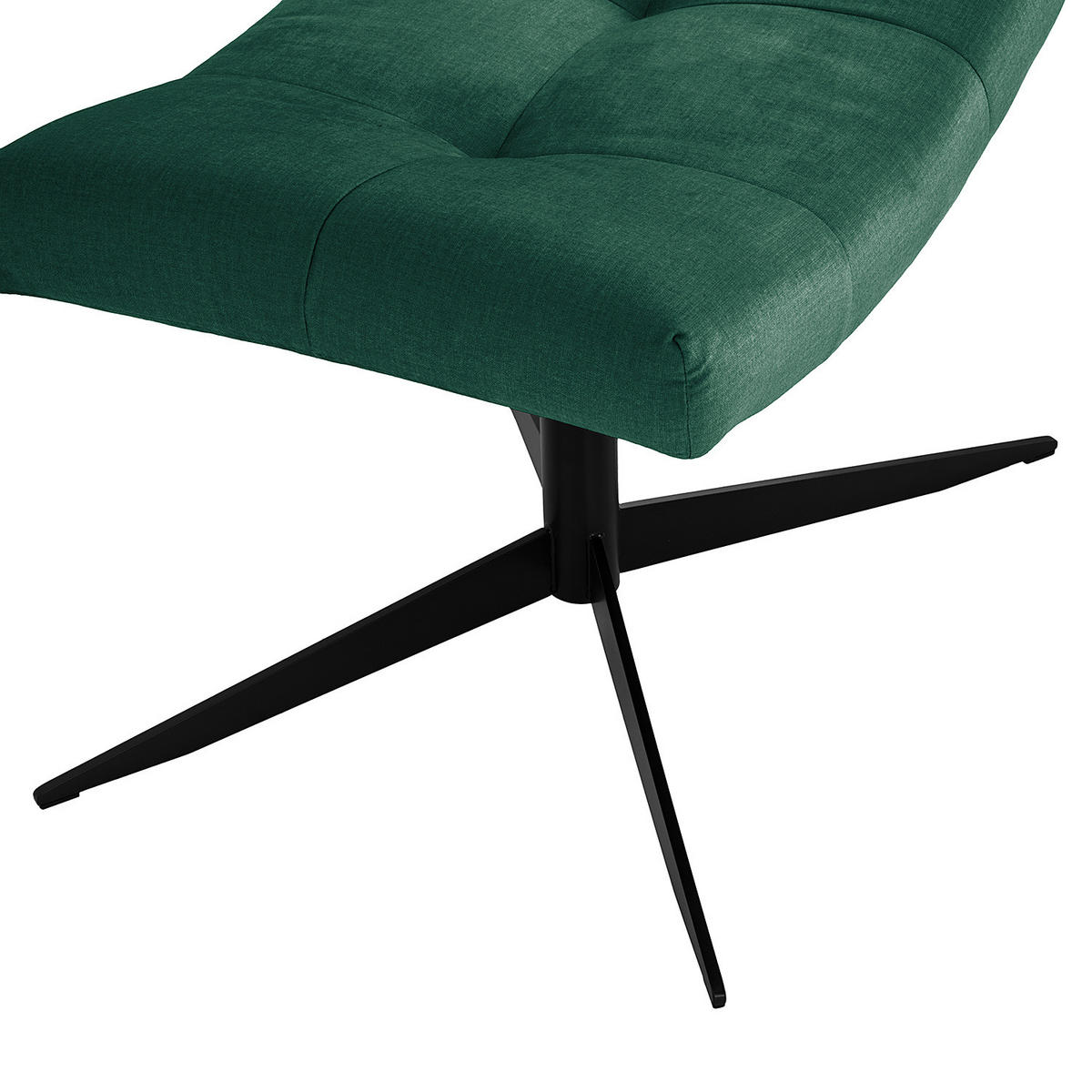 POLSTERHOCKER - Dunkelgrün/Schwarz, Textil/Metall (67/47/50cm) - home24