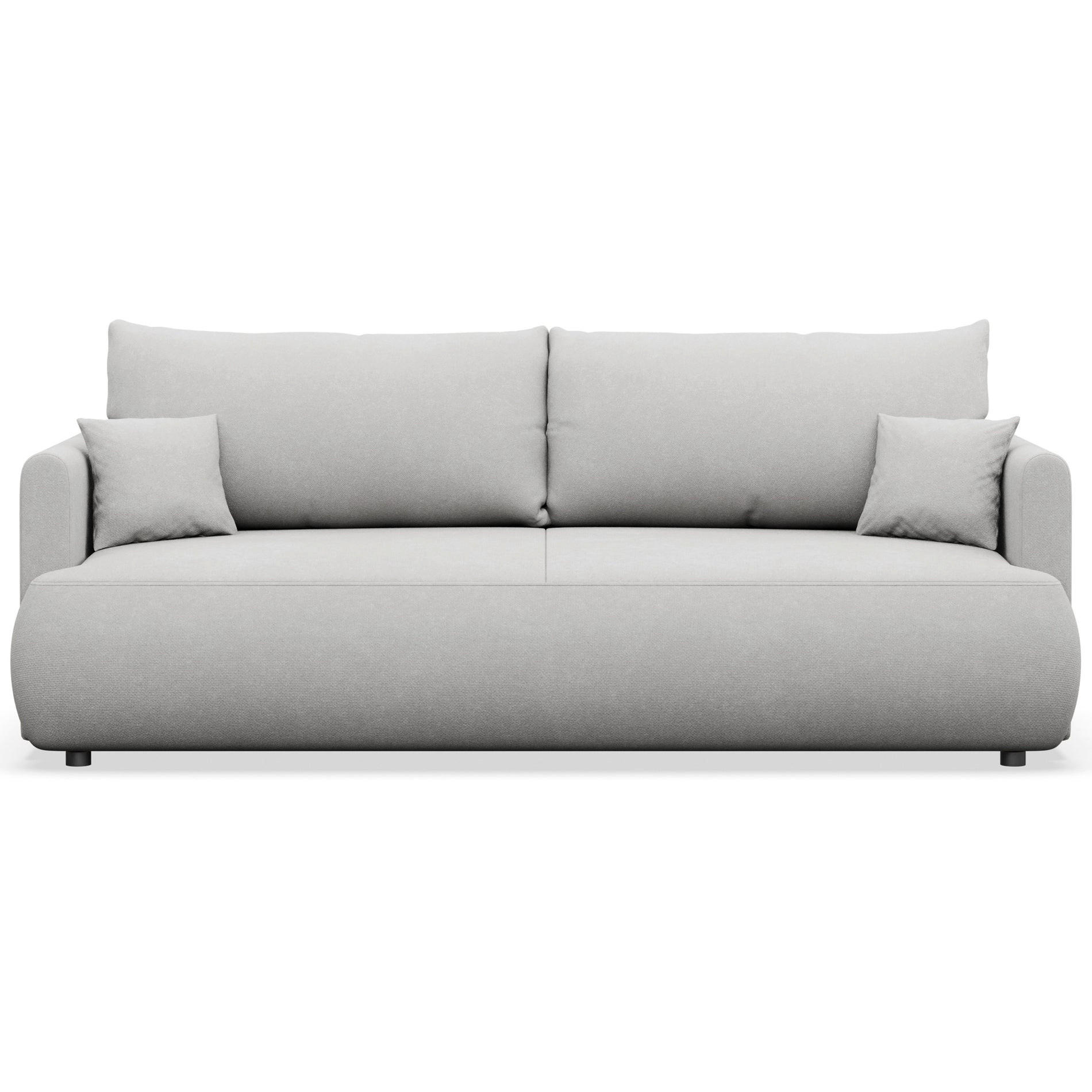 SCHLAFSOFA Ovo Mini Hellgrau Chenille Easy Clean - Hellgrau/Schwarz, Kunststoff/Textil (226/90/97cm) - Selsey